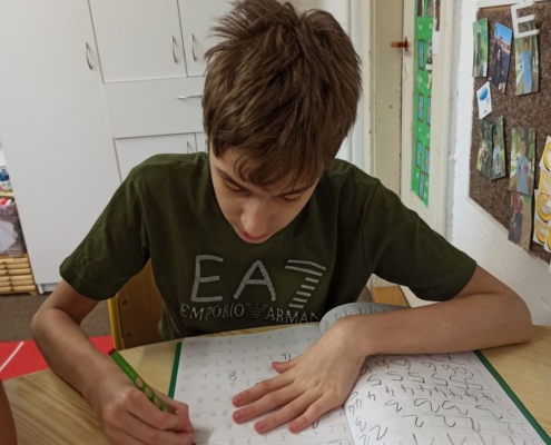 Matematika, psaní, globální čtení. Skládání puzzli