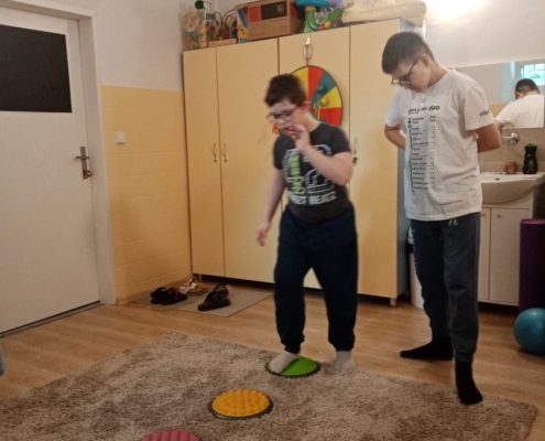 Cviky na rovnováhu, cvičení ve dvojicích
