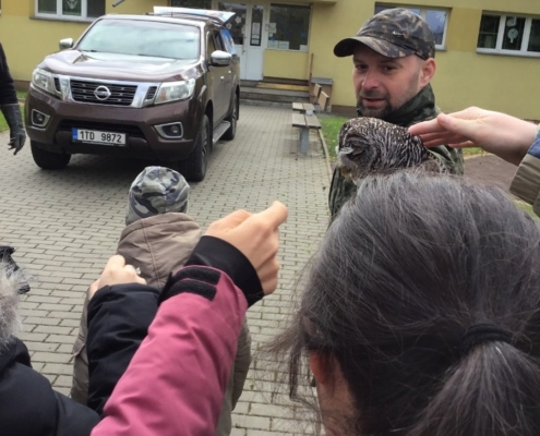 Žáci ze tříd B,C,D dnes viděli ukázku dravých ptáků