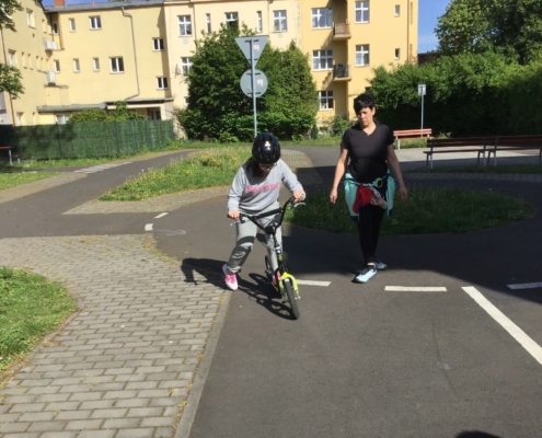 Dnes jsme navštívili dopravní hřiště na ulici Orebitská