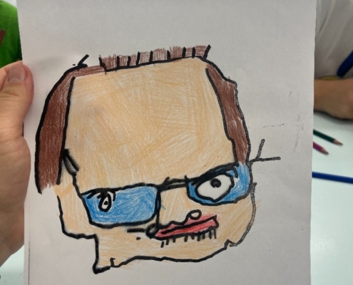 Dnes jsme ve Vv kreslili portréty svých spolužáků
