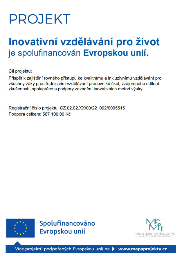 Projekt Inovativní vzdělávání pro život