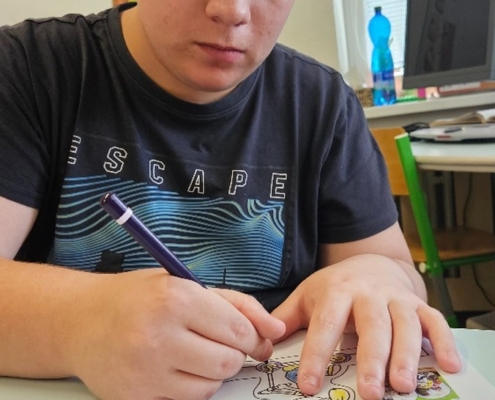 Par fotek z výuky, solná jeskyně a plavání