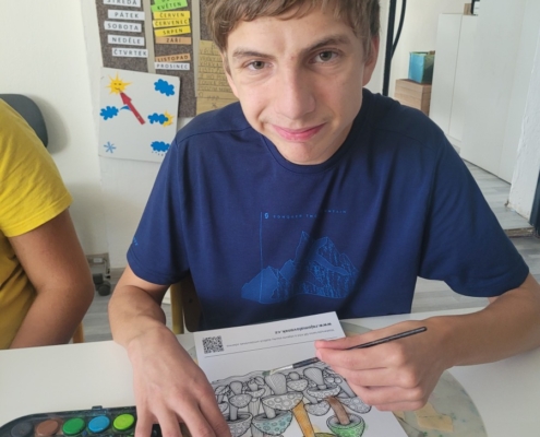 malování podzimních hub