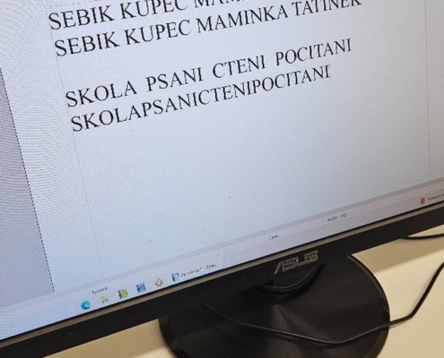 Žáci pracovali ve dvou skupinkách, třída a učebna PC