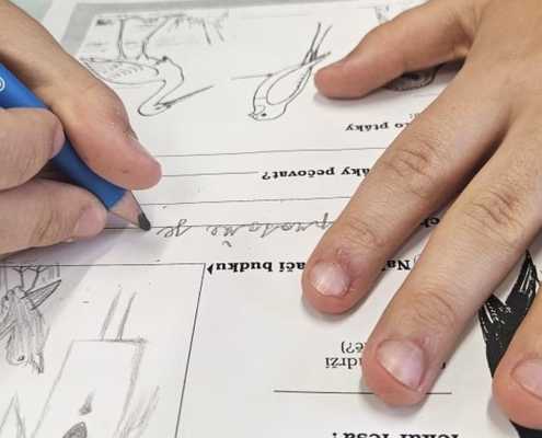 Tento týden jsem byli zase v Pokroku, pilně se učili