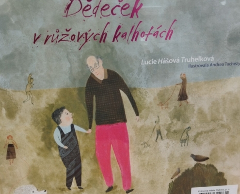 vyprávění o knize s názvem Dědeček v růžových kalhotách