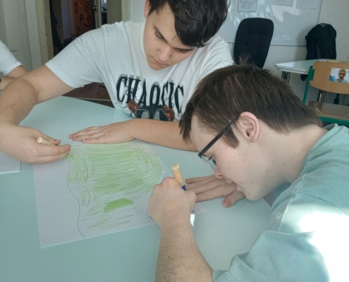 Vyráběli jsme krajinu z pastelek