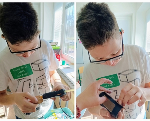 jsme si vyráběli autíčka z rolky z toaletního papíru