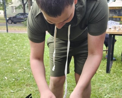 Dnes proběhla na školní zahradě grilovačka třídy E