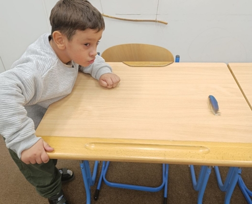 grafomotorické cvičení, dechové cvičení v rámci předmětu řečová výchova, poznávání barev a zvířat