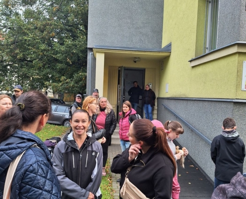 První procházka, nákup v obchodě v Horní Bečvě