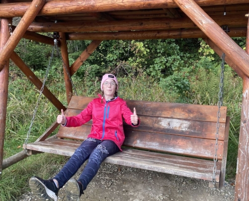 První procházka, nákup v obchodě v Horní Bečvě