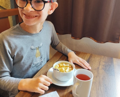 První procházka, nákup v obchodě v Horní Bečvě