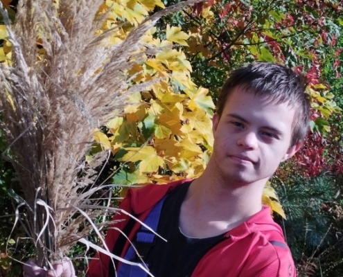 truhlík s podzimními rostlinami