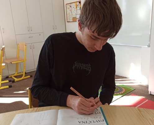 Psaní. Práce na počítači. Grafomotorická cvičení. Pracovní činnosti