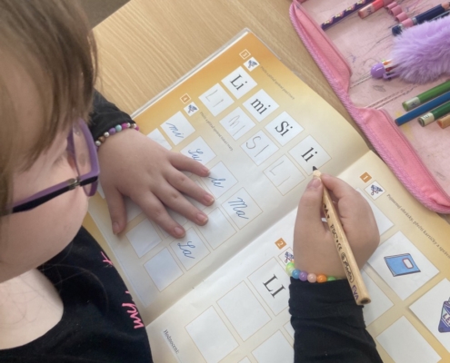 Vyhledávání písmenek, skládání slabik. Procvičování čtení