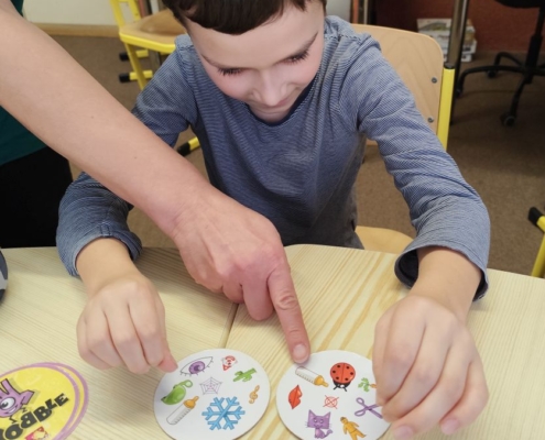 hráli hru zaměřenou na rychlost, pozornost a opakování pojmu