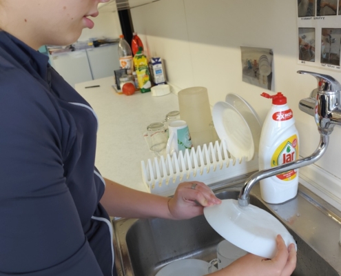 v předmětu pracovní činnosti si vyzkoušeli umývat a utírat nádobí