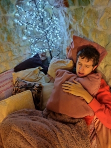 Naše třída byla dnes relaxovat v solné jeskyni