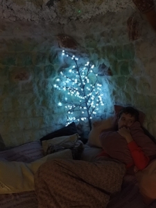 Naše třída byla dnes relaxovat v solné jeskyni