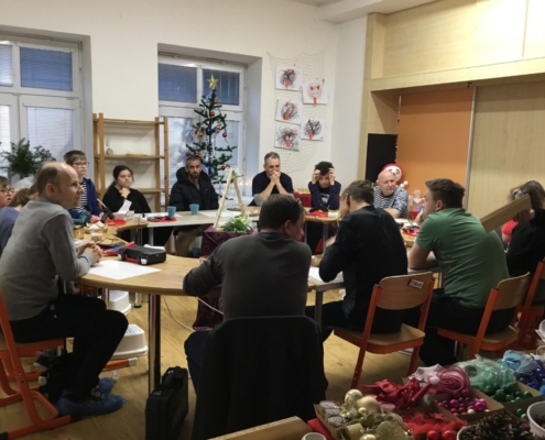 Dnes odpoledne proběhlo ve třídě B Tvoření s tatínky