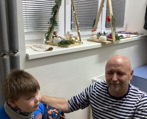 Dnes odpoledne proběhlo ve třídě B Tvoření s tatínky