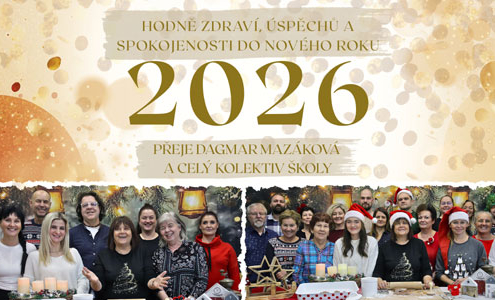 Ráda bych všem popřála pohodové svátky vánoční a zároveň vše nejlepší, hlavně zdraví, lásku a klidné dny v roce 2026. To Vám přejeme my z naší školičky.