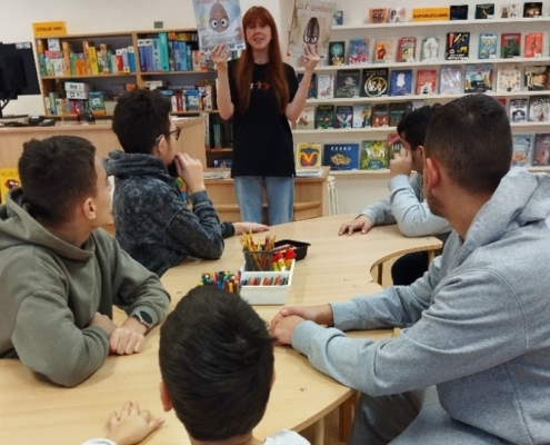 Dnes jsme opět navštívili besedu v knihovně.