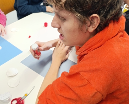 Pracovní činnosti ve třídě D - výroba sněhuláků