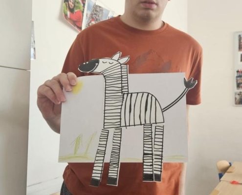 Počítání, plavání a rehabilitace v Pokroku,  práce na PC a psaní dopisu