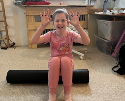 individuální tělocvik s Markétkou a Ondrou