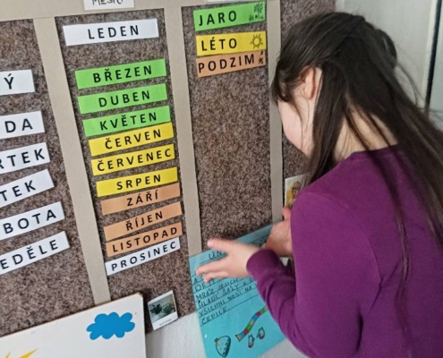 výuka, zahráli několik her, zatančili jsme si a vyrazili jsme na procházku