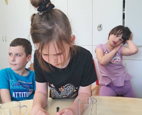 učení, venkovní tělocvik, výtvarná výchova, taneční a hlavně, přáníčka ke Dni matek
